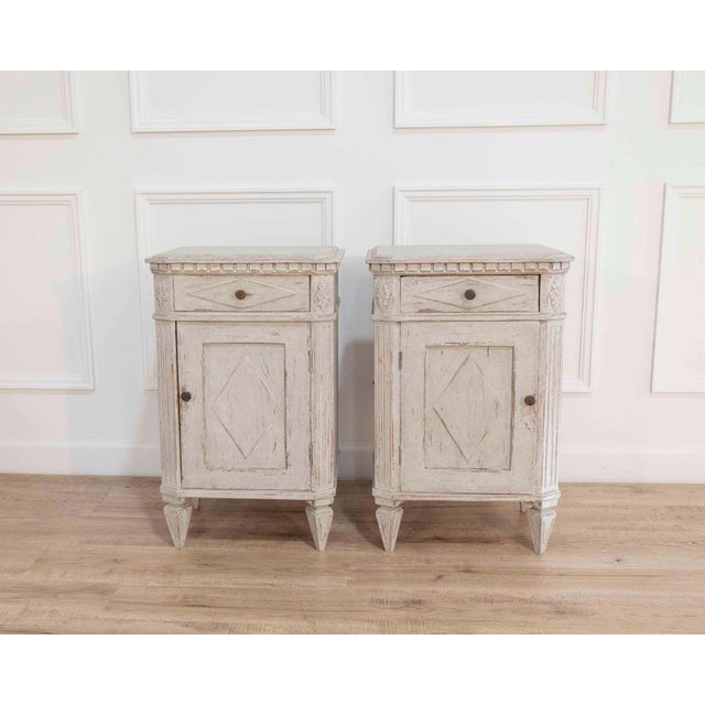 Gustavian (Swedish) Pair of Swedish Bedside Tables, ca. 1910 For Sale - Image 3 of 9