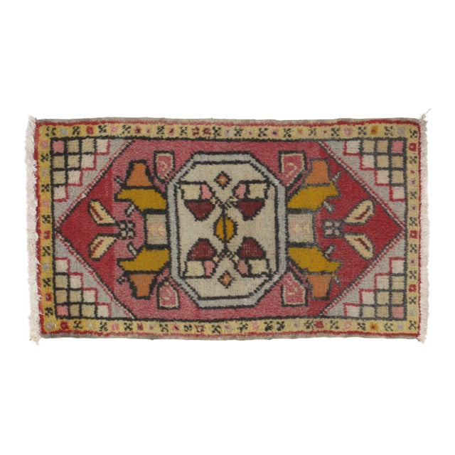 1960s Vintage Yastik Rug - 1′9″ × 3′ For Sale