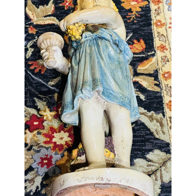 Mediterranean Majestic Italy Della Robbia Four Season Statue For Sale - Image 3 of 12