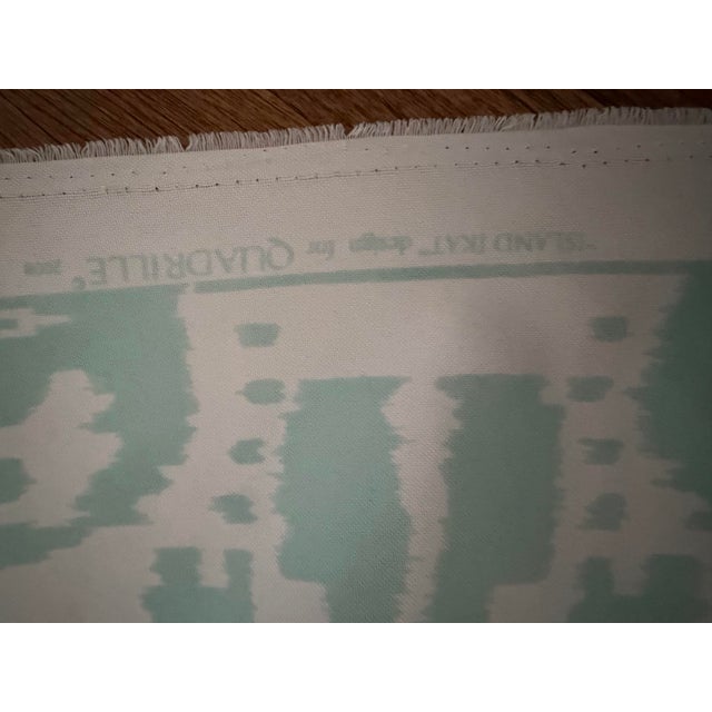 China Seas China Seas / Quadrille Fabric: Island Ikat Pale Aqua on White Suncloth (Outdoor) 10 1/2 Yards For Sale - Image 4 of 6