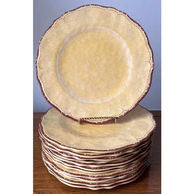 Plastic Le Cadeaux "Antiqua" Melamine Plates-Set 12 For Sale - Image 7 of 7