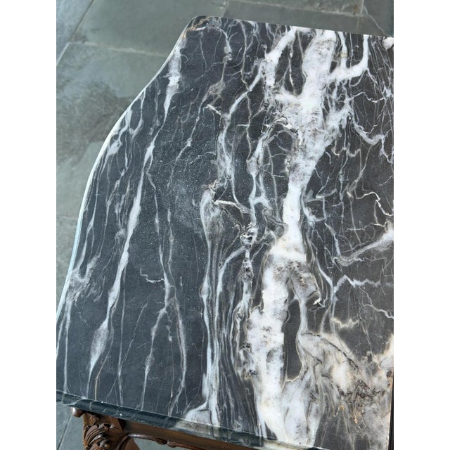 French Louis XV Revival Marble Top Nightstand, 1910s-1930s For Sale - Image 6 of 9