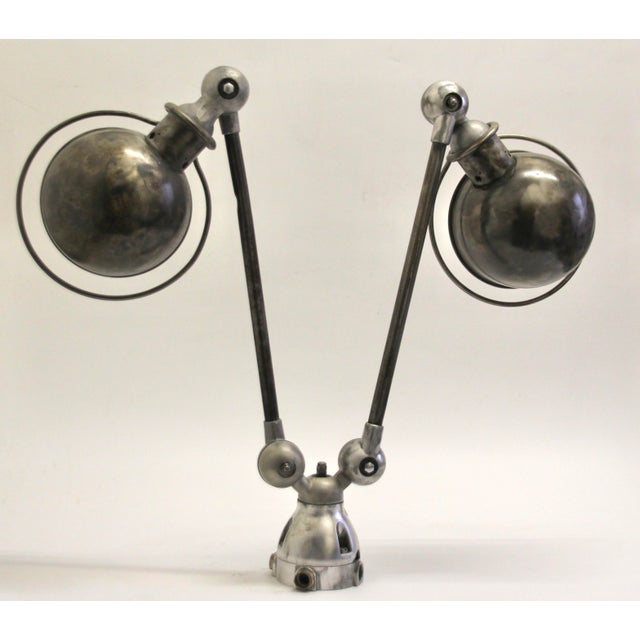 Industrial Two-Light Sconce by Jean-Louis Domecq for Jieldé, 1950s For Sale - Image 4 of 11