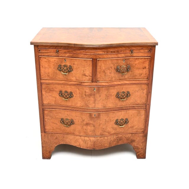Antique Georgian Burr Walnut Chest of Drawers, 1920s For Sale - Image 3 of 11