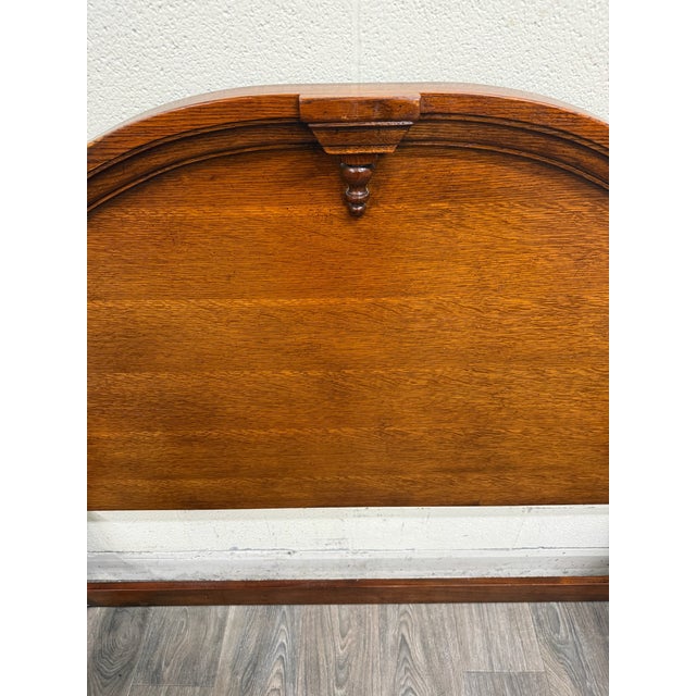 Vintage Convertible Queen or Full Size Colonial Revival Oak Four Poster Bed For Sale - Image 10 of 13
