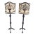 Pair of Brass & Bronze Finish Table Lamps With Coconut Shell Shades For Sale