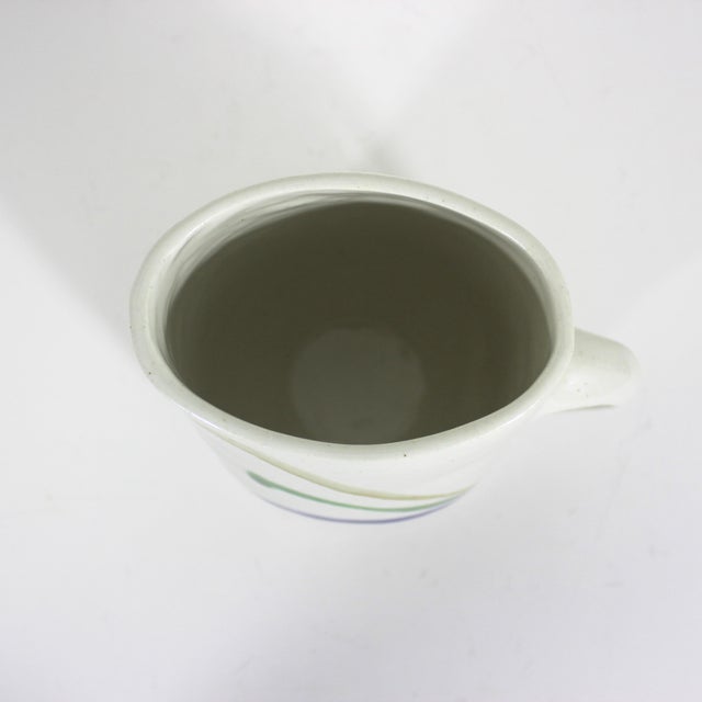 Ceramic Vintage Studio Pottery Pitcher Milk Bag Holder Jug Vase For Sale - Image 7 of 8