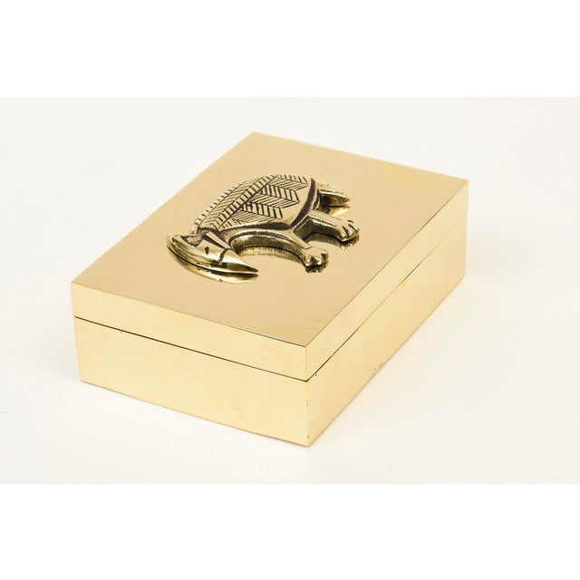 Brass Vintage Brass Armadillo Box, 1970's, Restored For Sale - Image 8 of 12