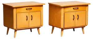 Scandinavian Nightstands or Bedside Tables in Elm, 1940s, Set of 2