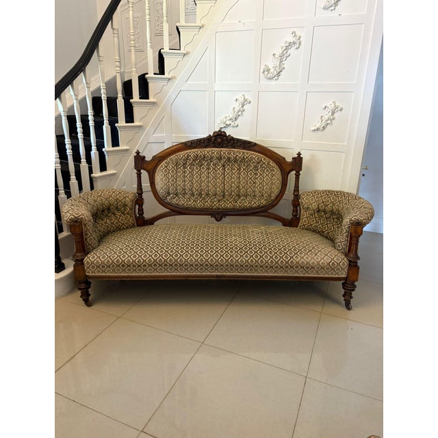 Wood Antique Victorian Carved Walnut 9 Piece Suite, 1850, Set of 9 For Sale - Image 7 of 18