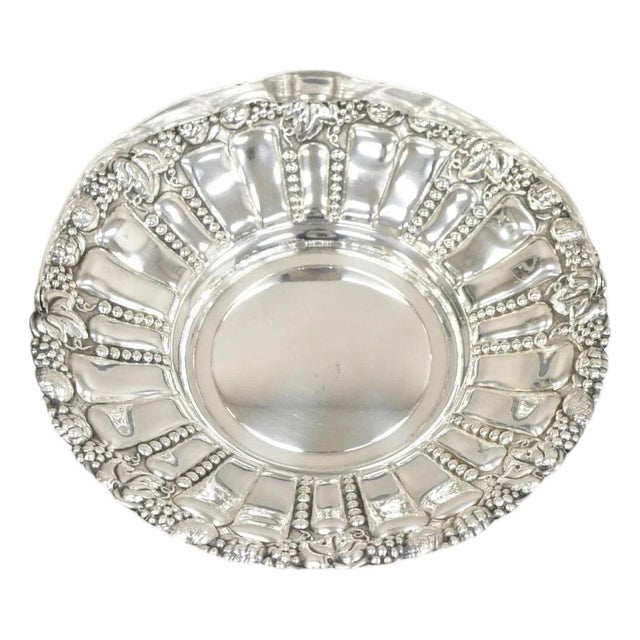 Early 20th Century William Adams Wa Spain Victorian Silver Plated Repousse Fruit Bowl Basket For Sale