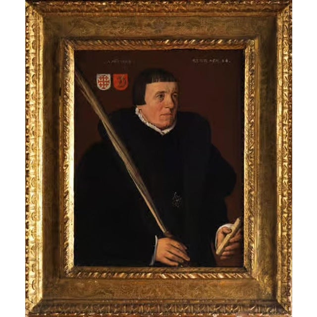 Black Jan Van Scorel, Portrait of a Member of the Brotherhood of Jerusalem, Oil on Panel, 16th Century, Framed For Sale - Image 8 of 8