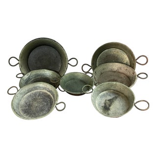 19th Century French Copper Gratin Pots, 1890s, Set of 7 For Sale