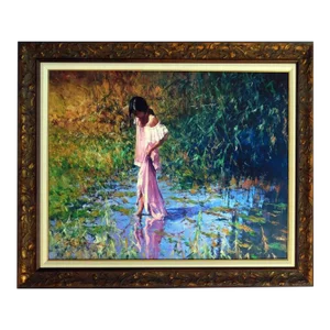 Robert Hagan"Lost in Thought"Embellished on Canvas Hand Signed
