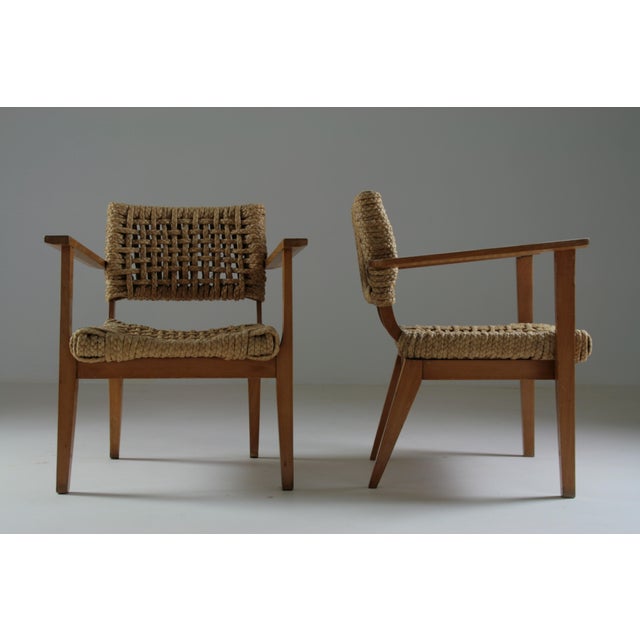 Set of Bridge Armchairs attributed to Audoux Et Minet, France, 1950s For Sale - Image 12 of 17
