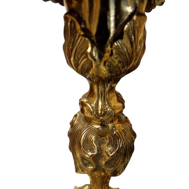 Gorgeous Set Brass Candle Holders For Sale - Image 6 of 11