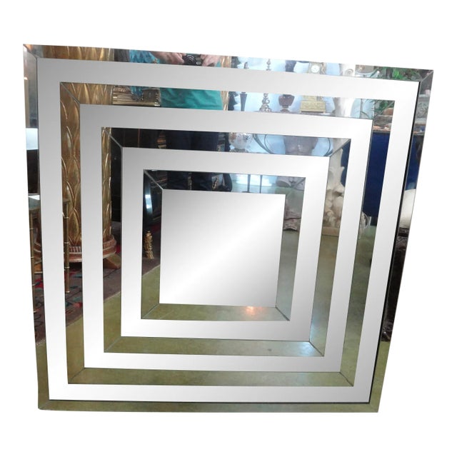Mid Century Modern Geometric Mirror For Sale