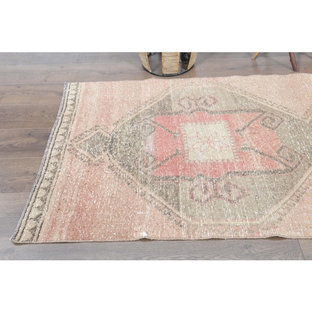 Textile 1970s Turkish Oushak Handmade Wool Cotton Orange Runner Rug For Sale - Image 7 of 11