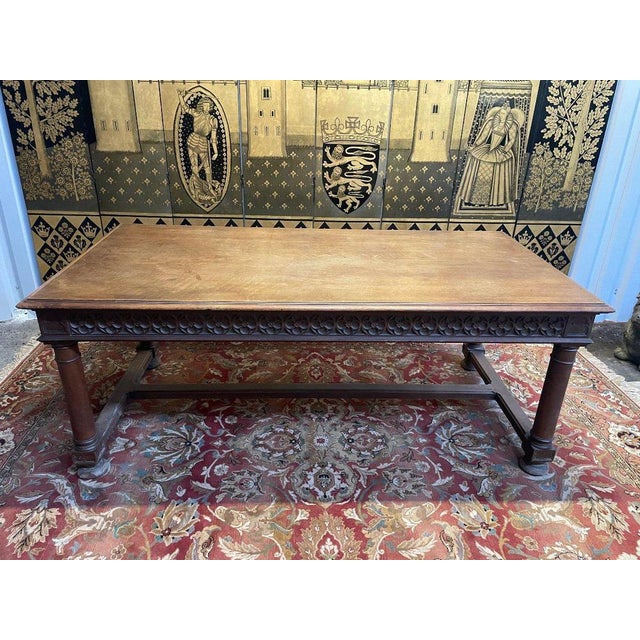 Gold Louis XIII Gothic Dining Table in Walnut For Sale - Image 8 of 8