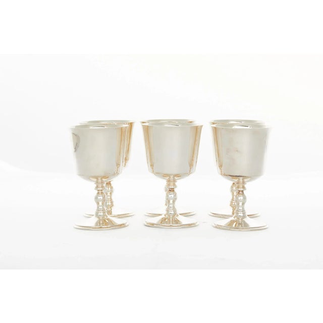 Vintage Mappin & Webb English Silver Plated Art Deco Barware Service- Set of 6 For Sale - Image 13 of 13