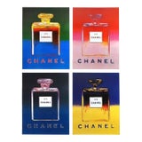 N5 Chanel Perfume Andy Warhol Original Printing 1997 Poster on Linen Excellent, Set of 4 For Sale