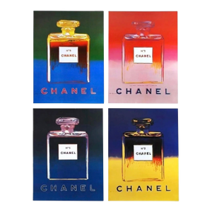 N5 Chanel Perfume Andy Warhol Original Printing 1997 Poster on Linen Excellent, Set of 4