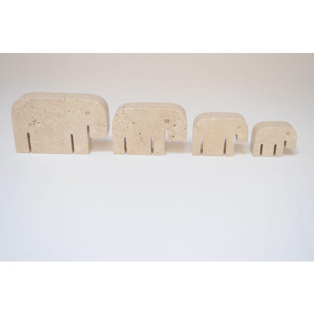 Mid-Century Modern Set of Four Vintage Italian Travertine Elephant Sculptures by Fratelli Mannelli For Sale - Image 3 of 12