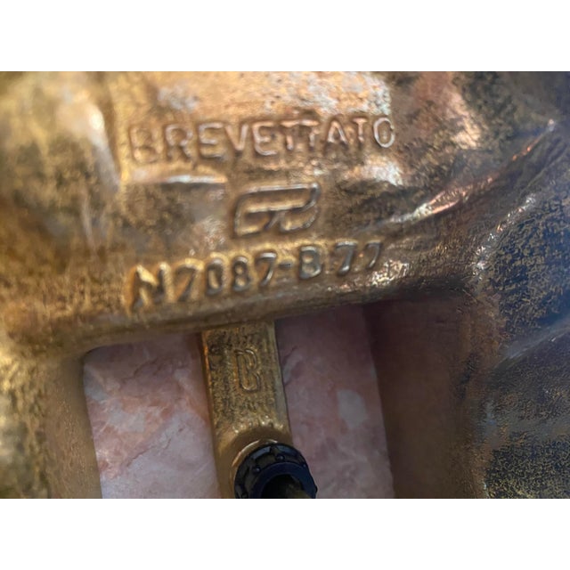 Brevettato Italian Gilt Bronze/Brass Marble Lamps - A Pair Excellent Mint Condition Late 20th Century For Sale - Image 4 of 12