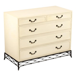 Alden Parkes Designs 'Bamboo' White Lacquer Chest of Drawers For Sale