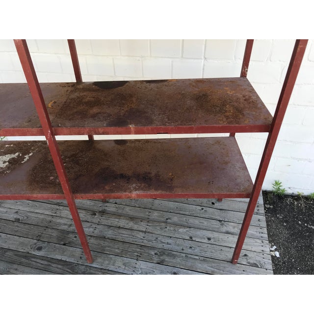 Large Industrial Style Metal Workshop Shelf, 1950s For Sale - Image 6 of 11