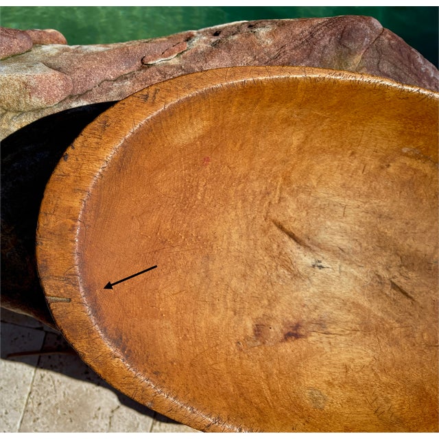 Early 20th Century Antique Wooden Dough Bowl For Sale - Image 5 of 6