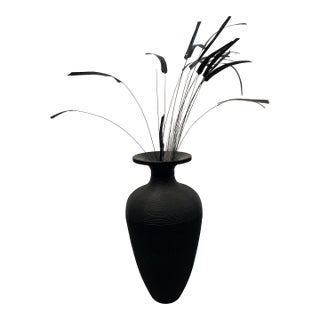 Postmodern Black Corrugated Cardboard Floor Vase by Flute, Chicago For Sale
