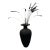 Postmodern Black Corrugated Cardboard Floor Vase by Flute, Chicago For Sale
