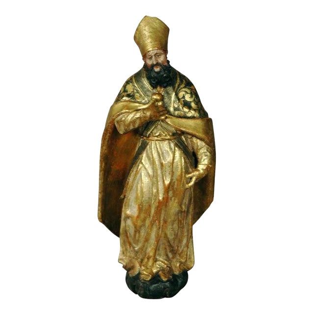 Gilded Venetian Statue of a Bishop For Sale