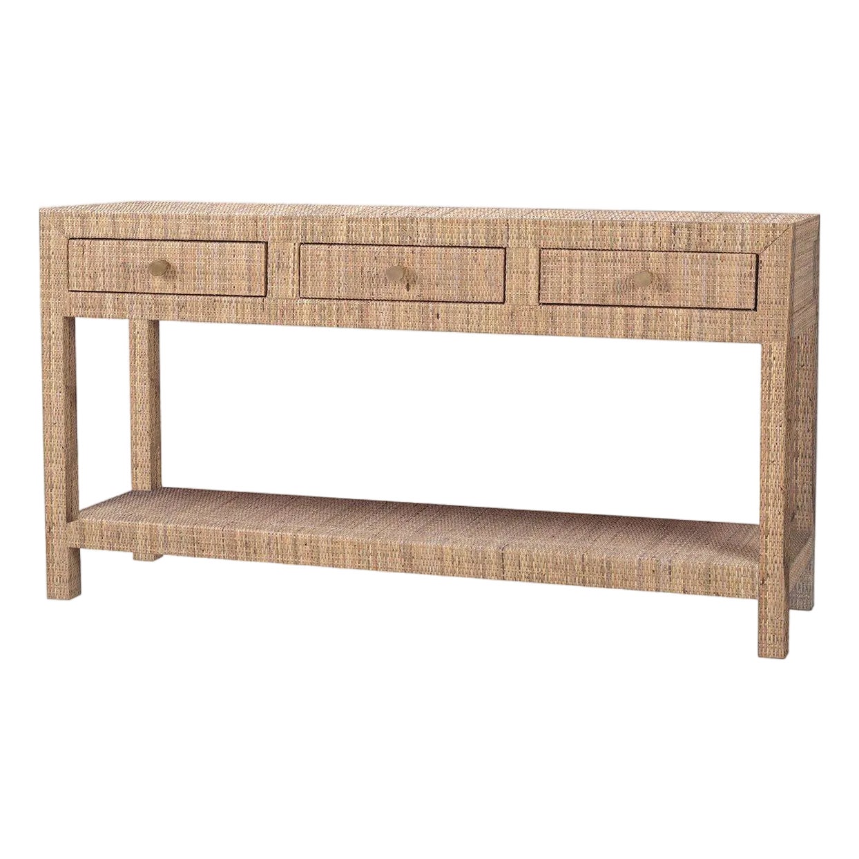 Natural Rattan Console Table - Open Box | Chairish