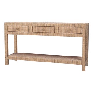 Natural Rattan Console Table - Open Box For Sale