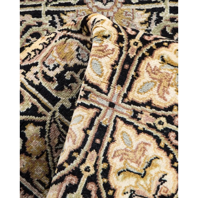 Textile Mogul, One-of-a-Kind Hand-Knotted Area Rug - Black, 2' 7" x 8' 4" For Sale - Image 7 of 8