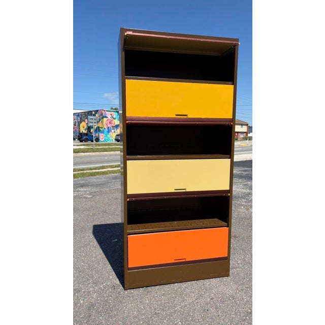 Mid-Century Modern Mid Century Multicolor Tab Filing Cabinet For Sale - Image 3 of 9
