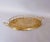 1970s Solid Brass Faux Bamboo Oval Gallery Serving Tray With Handles For Sale - Image 4 of 4