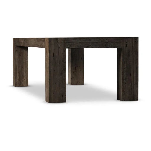 Made from thick-cut oak veneer with a faux rustic finish made to emulate wormwood oak, this clean-lined dining table...