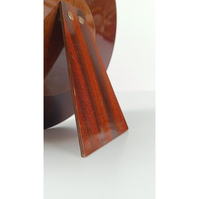 Mid-Century Round Silver-Plated and Teak Picture Frame, Italy, 1970s For Sale - Image 16 of 18