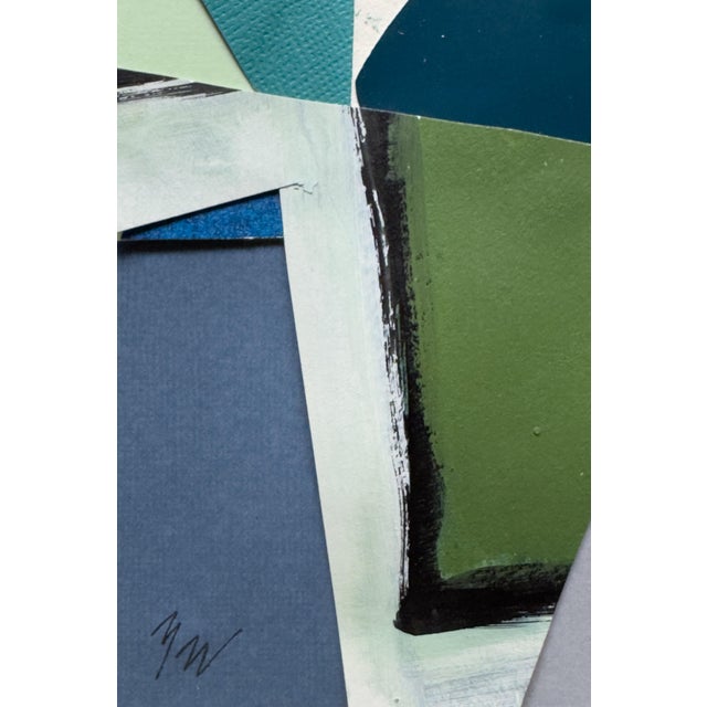 Green "Petal 8" Original Mixed-Media Collage on Paper by Zac Woodiel For Sale - Image 8 of 10