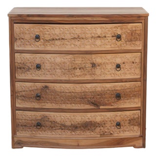 36" Wide Lotus-Diamond Bow Front Dresser For Sale