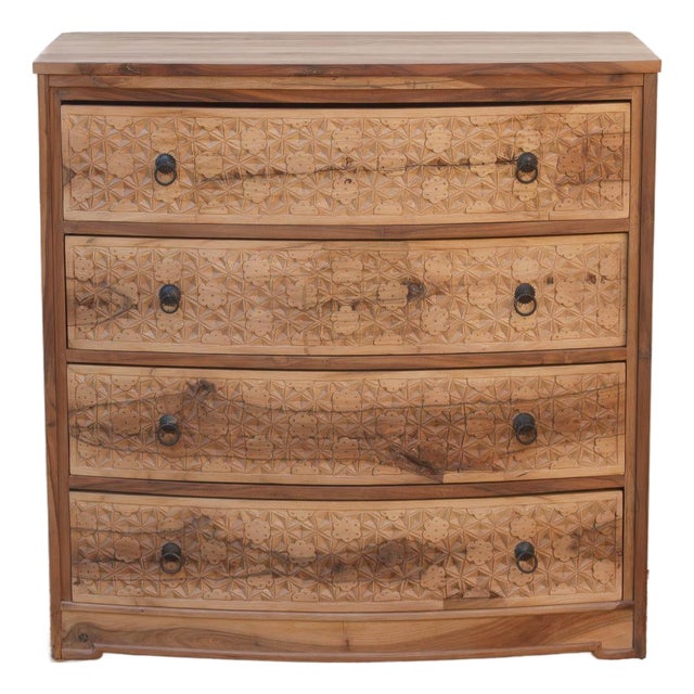 36" Wide Lotus-Diamond Bow Front Dresser For Sale