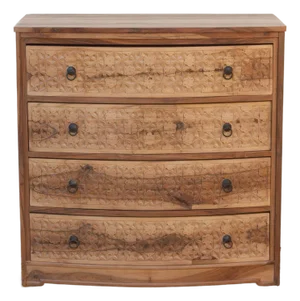 36" Wide Lotus-Diamond Bow Front Dresser
