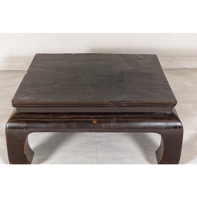 Black Chow Legs Dark Lacquered Coffee Table with Gloss Patina, Antique For Sale - Image 8 of 12