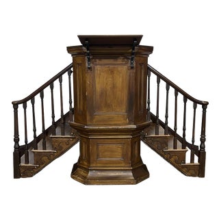 19th Century English University Chair in Fir and Pitch Pine For Sale