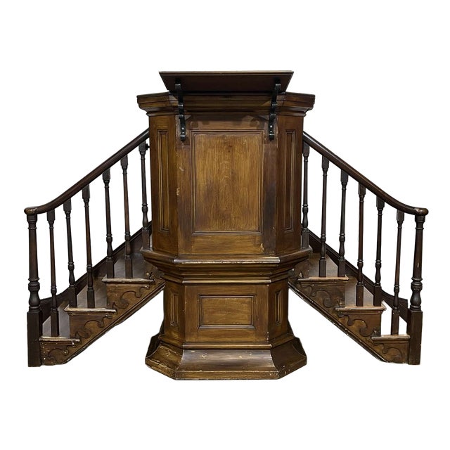 19th Century English University Chair in Fir and Pitch Pine For Sale
