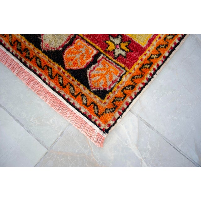 1970s Hand Knotted Small Turkish Rug, Door Mat, Entryway Rug, Bath Mat, Kitchen Decor - 1′8″ × 3′4″ For Sale - Image 9 of 14