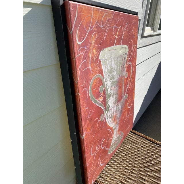 Late 20th Century Fabrice De Villeneuve Large Hand-Embellished Canvas Print "Neoclassical Urn" in Floating Frame For Sale - Image 4 of 9